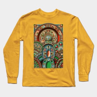 Renaissance pattern. Digitally enhanced from our own original 1888 edition from L'ornement Polychrome by Albert Racine (1825–1893). Long Sleeve T-Shirt